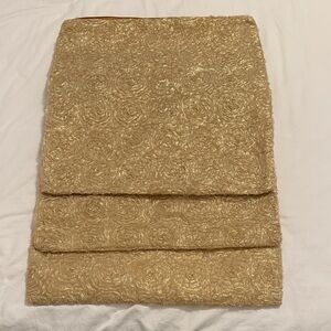 Elegant Gold Floral Textured Decorative Pillow Covers/Cases with Zippers